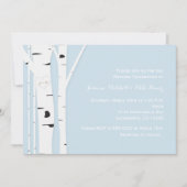 素朴樺の木ツリーハートブルー結婚式招待状 招待状 (正面)