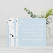 素朴樺の木ツリーハートブルー結婚式招待状 招待状 (スタンド正面)