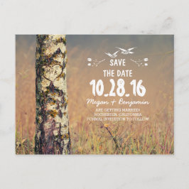 素朴樺の木ツリーハート国が日付を保存 案内ポストカード