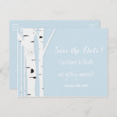 素朴樺の木ツリーハート青救日はがき 案内ポストカード (正面/裏面)