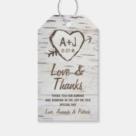 素朴樺の木ツリーバーク結婚の感謝ラベル ギフトタグ