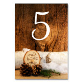 素朴樺の木ツリーバ結婚ンウッドテーブル番号 テーブルナンバー (正面)