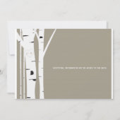 素朴樺の木ツリー彫りハート結婚式招待状 招待状 (裏面)