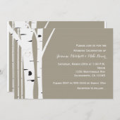 素朴樺の木ツリー彫りハート結婚式招待状 招待状 (正面/裏面)