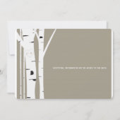 素朴樺の木ツリー彫りハート結婚式招待状 招待状 (裏面)