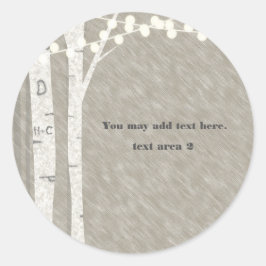 素朴樺の木ツリー文字列ライトがステッカーに優先 ラウンドシール