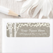 素朴樺の木ツリー文字列ライト住所 シール (インサイチュ)