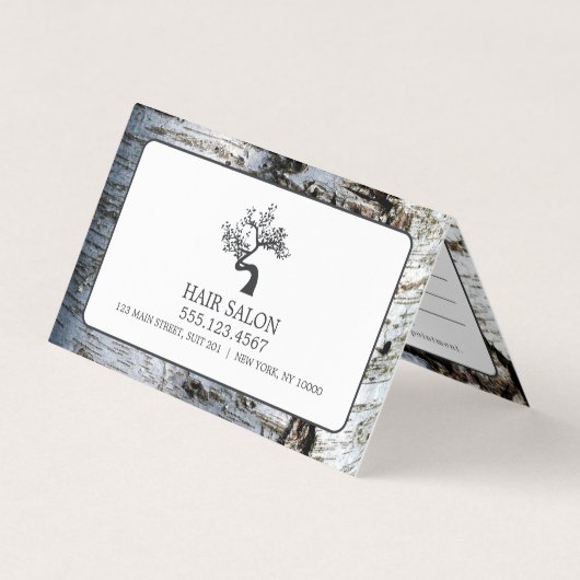 素朴樺の木ツリー、アポイントメントカード 名刺 (正面)