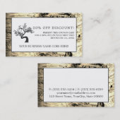 素朴樺の木ツリー、割引伝票 割引カード (正面/裏面)