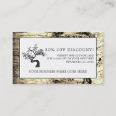 素朴樺の木ツリー、割引伝票 割引カード (正面)