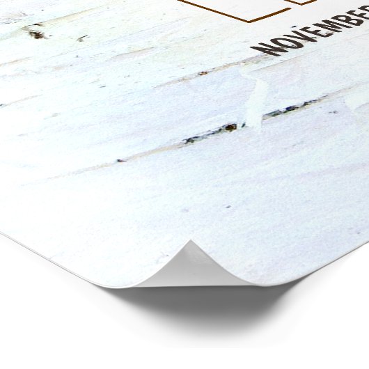 素朴樺の木バークハート結婚の歓迎サイン ポスター (角)