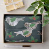 素朴樺の木バークバーズレッドホリーベリークリスマス 薄葉紙 (ギフト)