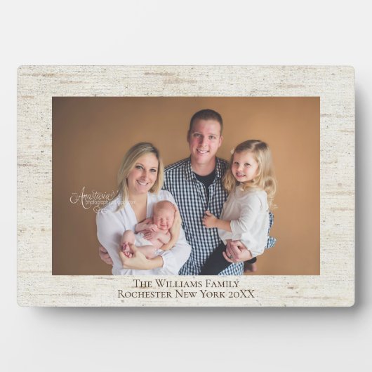 素朴樺の木名パーソナライズされた写真プラーク フォトプラーク (正面)