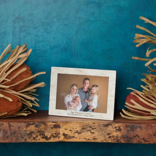 素朴樺の木名パーソナライズされた写真プラーク フォトプラーク (側面)