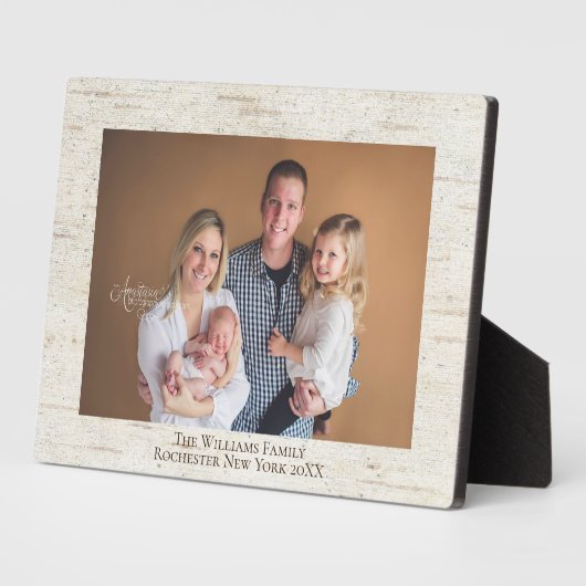 素朴樺の木名パーソナライズされた写真プラーク フォトプラーク (側面)