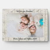 素朴樺の木名パーソナライズされた写真プラーク フォトプラーク (正面)