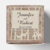 素朴樺の木樹鹿結婚式の引き出物箱 フェイバーボックス (上部)