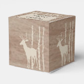 素朴樺の木樹鹿結婚式の引き出物箱 フェイバーボックス (裏面サイド)