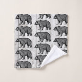 素朴歩くベアシープラップ木風呂タオルセット バスタオルセット (ウォッシュタオル)