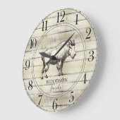 素朴歩く山羊ファミリーネームラージCL ラージ壁時計 (傾斜)