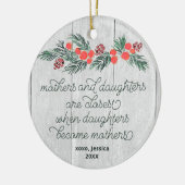 素朴母子妊娠パーソナライズされた セラミックオーナメント (左)