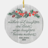 素朴母子妊娠パーソナライズされた セラミックオーナメント (裏面)