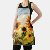 素朴水お洒落色ひまわりモノグラム エプロン (インサイチュ)