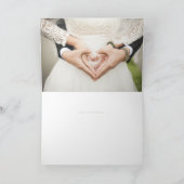 素朴水の色の花模様Sage Green結婚 サンキューカード (内部)