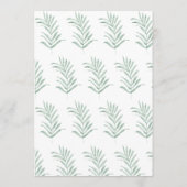 素朴水の色の花模様Sage Green結婚 メニュー (裏面)