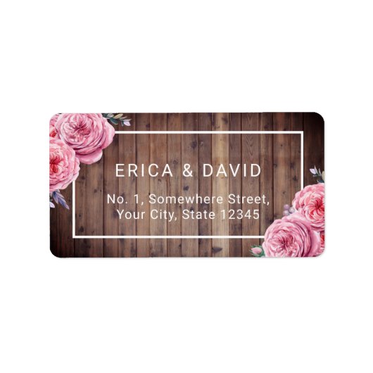 素朴水エレガント色フローラ結婚 ラベル (正面)