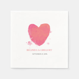 素朴水カラーハート結婚 スタンダードカクテルナプキン