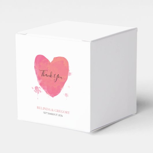 素朴水カラーハート結婚 フェイバーボックス (正面サイド)