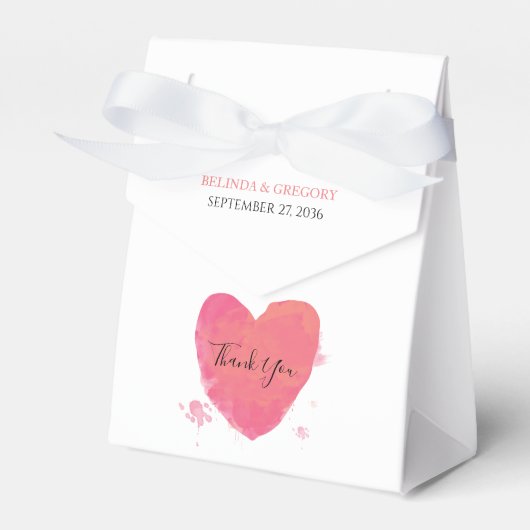 素朴水カラーハート結婚 フェイバーボックス (正面サイド)