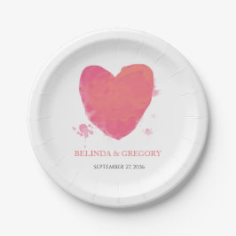 素朴水カラーハート結婚 ペーパープレート