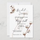 素朴水シンプル色コットンブライダルシャワーインビ 招待状 (正面)