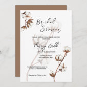 素朴水シンプル色コットンブライダルシャワーインビ 招待状 (正面/裏面)