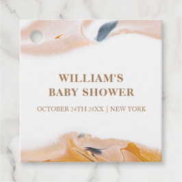 素朴水モダン色抽象芸術赤ちゃんシャワー フェイバータグ