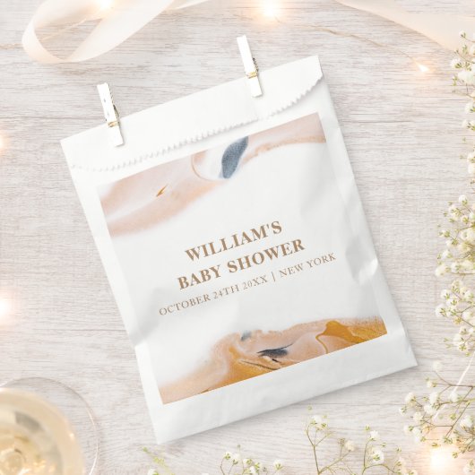 素朴水モダン色抽象芸術赤ちゃんシャワー フェイバーバッグ (クリップ留めされた状態)