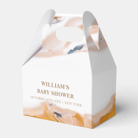 素朴水モダン色抽象芸術赤ちゃんシャワー フェイバーボックス (正面サイド)