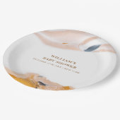 素朴水モダン色抽象芸術赤ちゃんシャワー ペーパープレート (アングル)