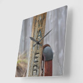 素朴水弁 スクエア壁時計 (傾斜)