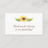 素朴水彩ひまわり座席表 プレイスカード (裏面)