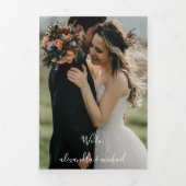 素朴水彩ひまわり秋の結婚式 三つ折り招待状 (カバー)