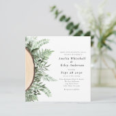 素朴水彩フローラウッドズモノグラムの結婚ズ 招待状 (スタンド正面)