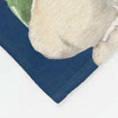 素朴水彩可愛い恐竜パーソナライズされた海軍 フリースブランケット (角)