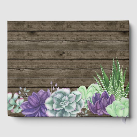 素朴水彩多肉乳児シャワー ゲストブック (裏面)