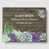 素朴水彩多肉乳児シャワー ゲストブック (正面)