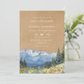 素朴水彩山フローラQRコード結婚 招待状 (スタンド正面)