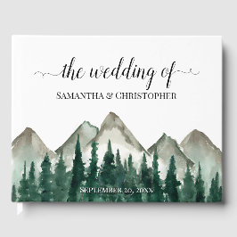 素朴水彩山松結婚樹 ゲストブック