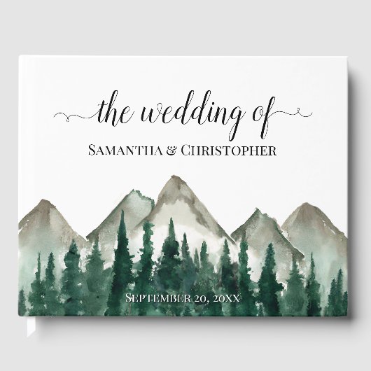 素朴水彩山松結婚樹 ゲストブック (正面)